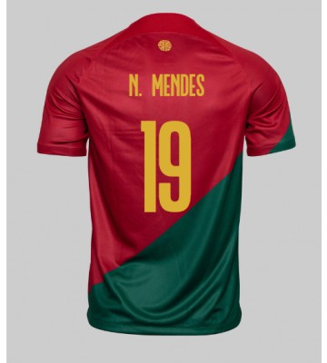 Portugalia Nuno Mendes #19 Koszulka Podstawowych MŚ 2022 Krótki Rękaw